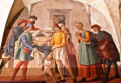 Domenico Ghirlandaio, Vestire gli ignudi, Oratorio dei Buonomini di San Martino, Firenze