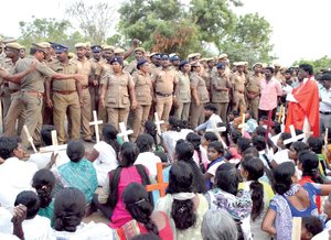 protesta pacifica di dalit cristiani